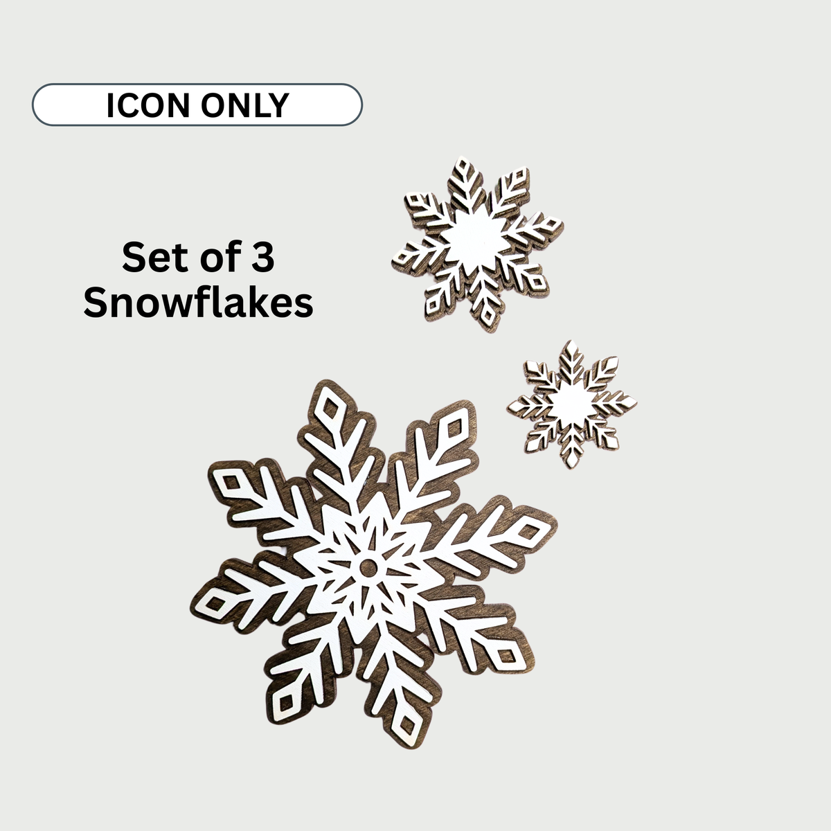 Snowflake Interchangeable Icon - Set of 3