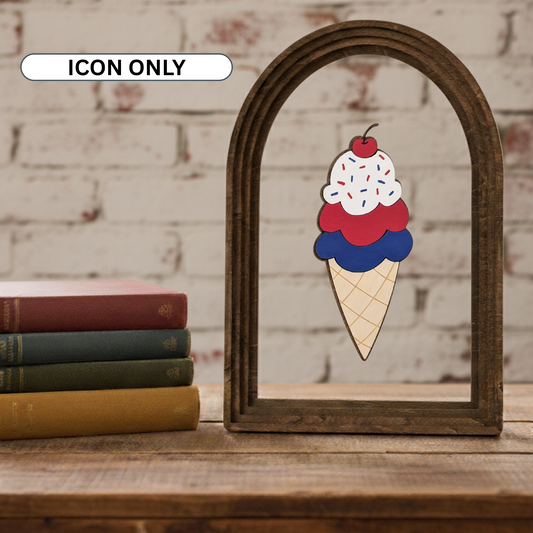 Patriotic Ice Cream Cone Interchangeable Icon
