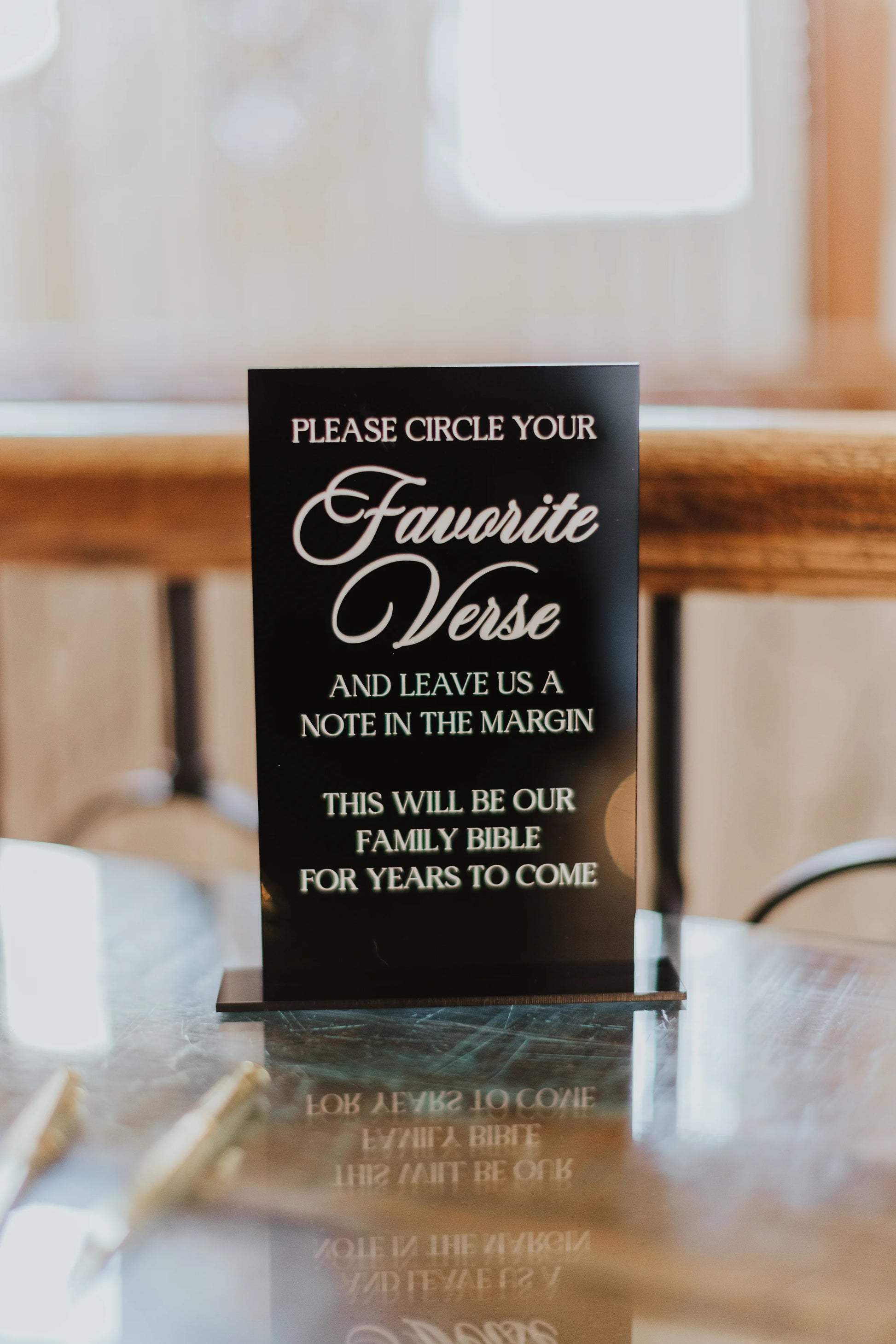 Favorite Verse Acrylic Wedding Sign