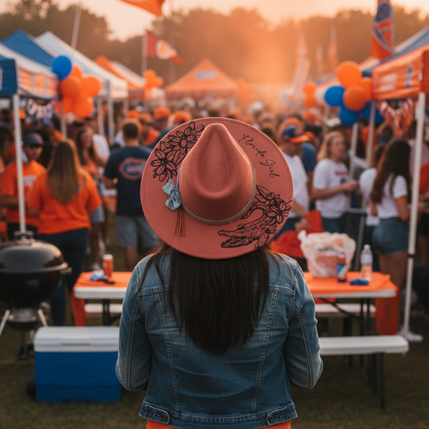 Engraved Vegan Suede Hat - Florida Girl
