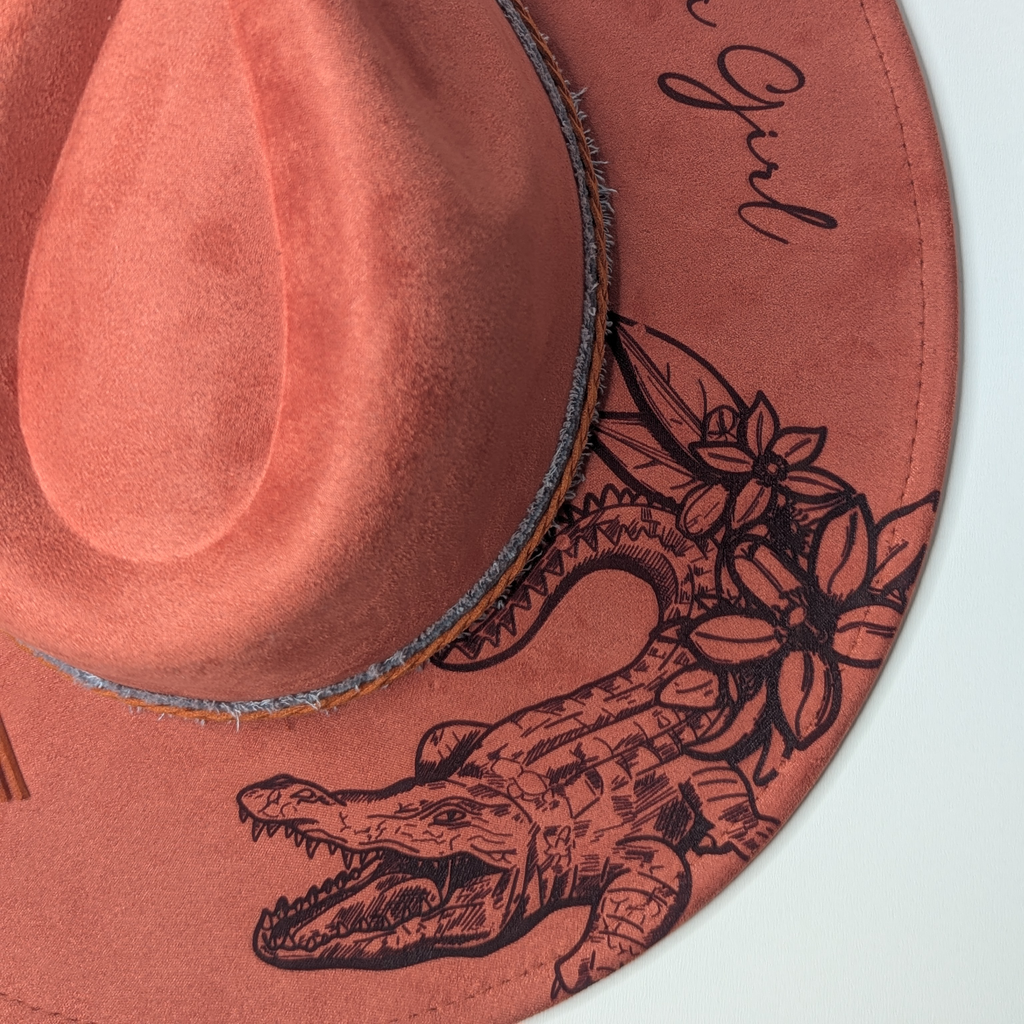 Engraved Vegan Suede Hat - Florida Girl