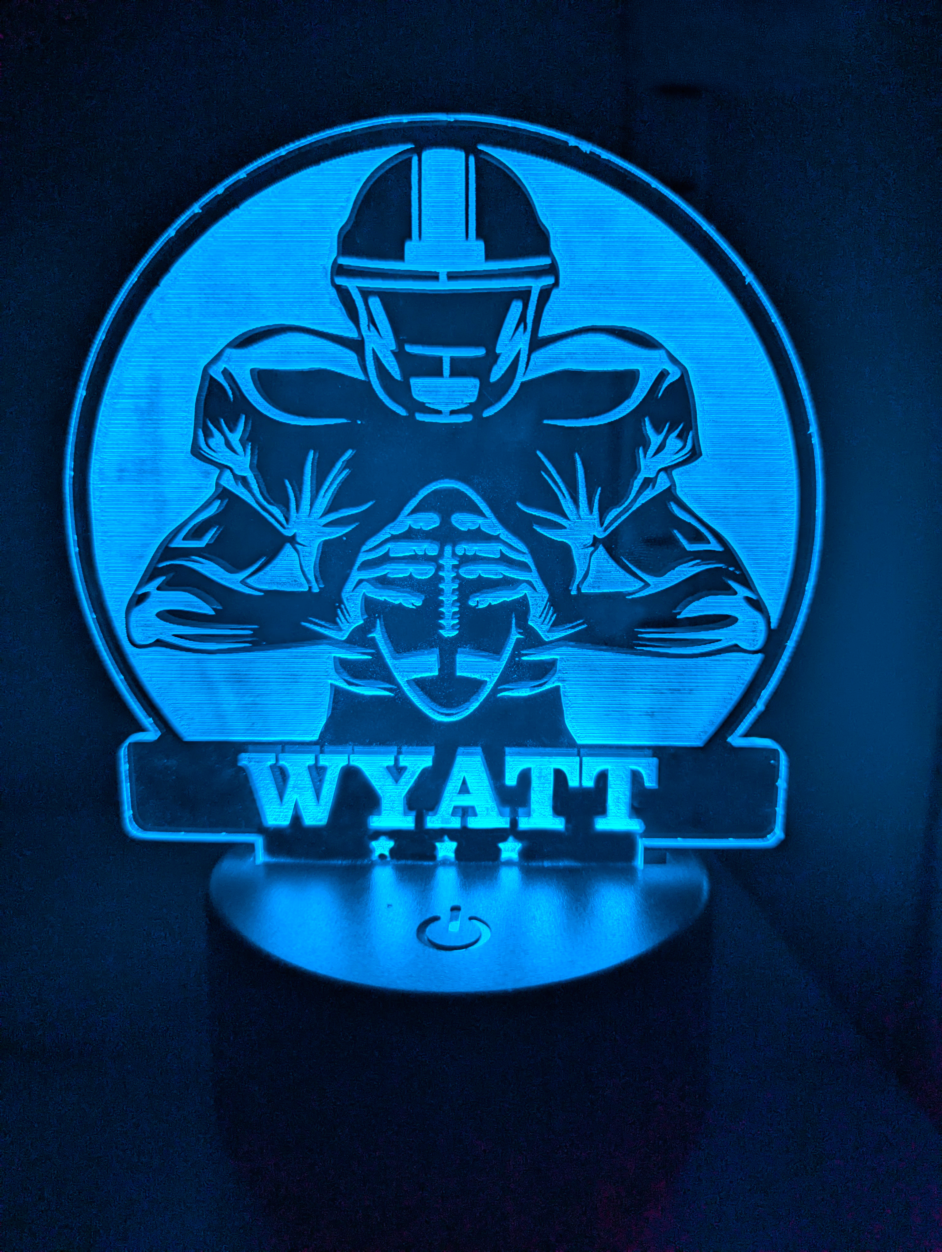 Personalized Football Player LED Night Light – Custom Name Gift