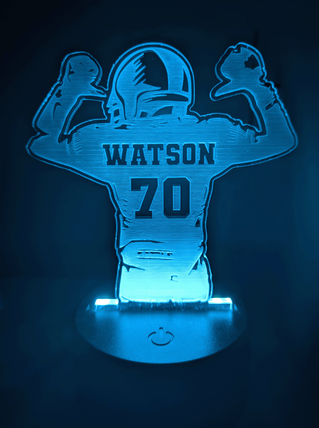 Personalized Football Player LED Night Light – Custom Name Gift with Jersey Number