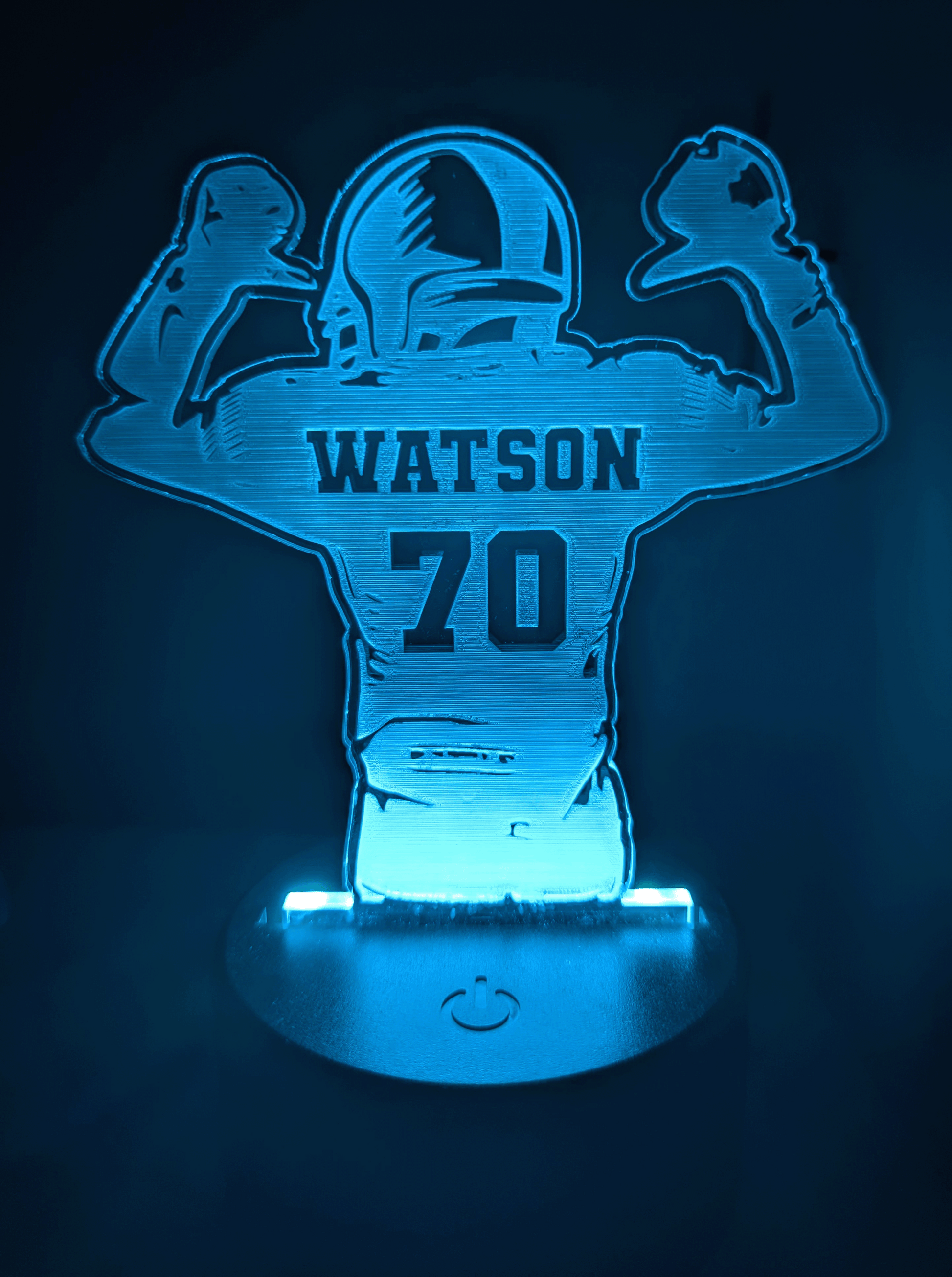 Personalized Football Player LED Night Light – Custom Name Gift with Jersey Number