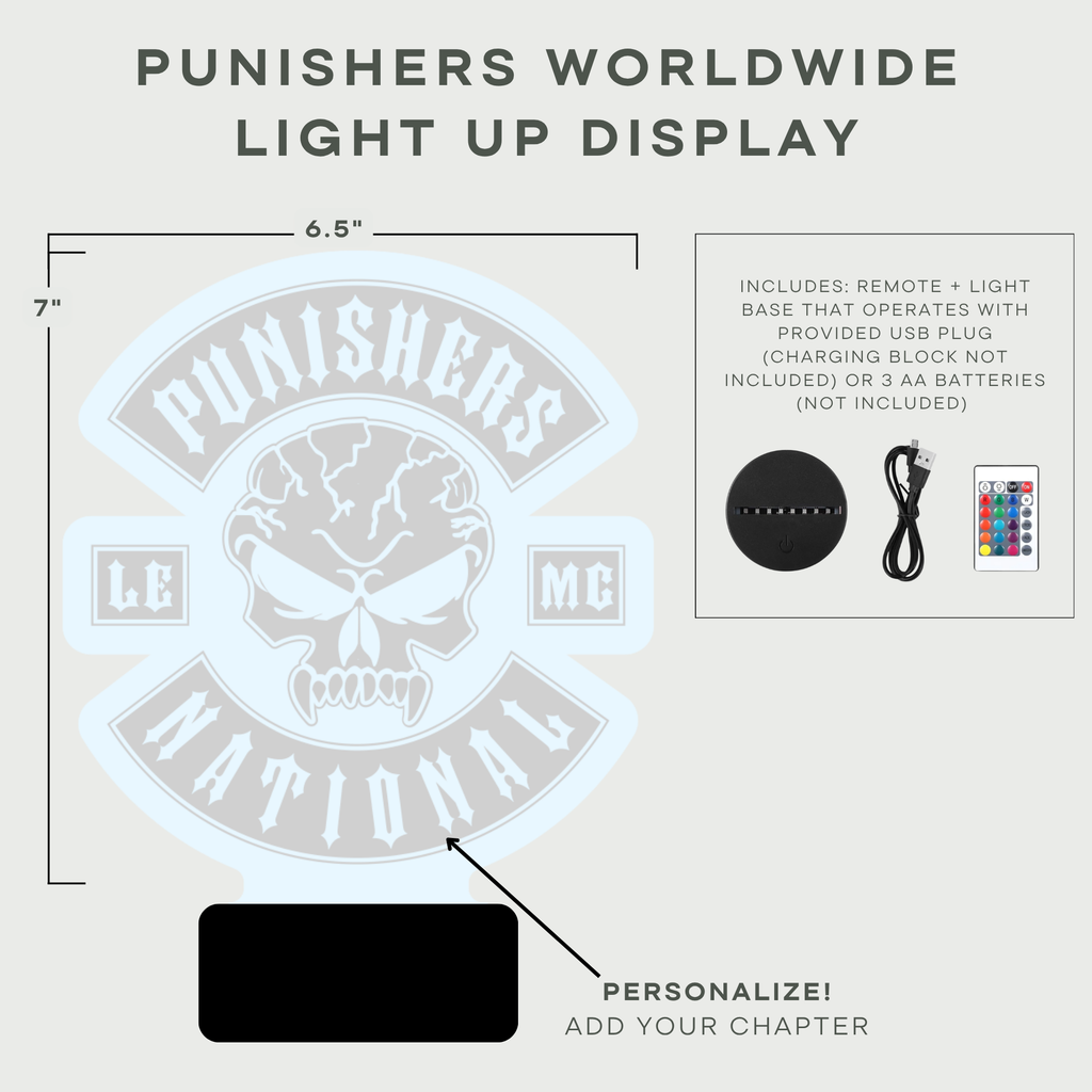 Personalized Punishers Light-Up Acrylic Display Exclusive Edition