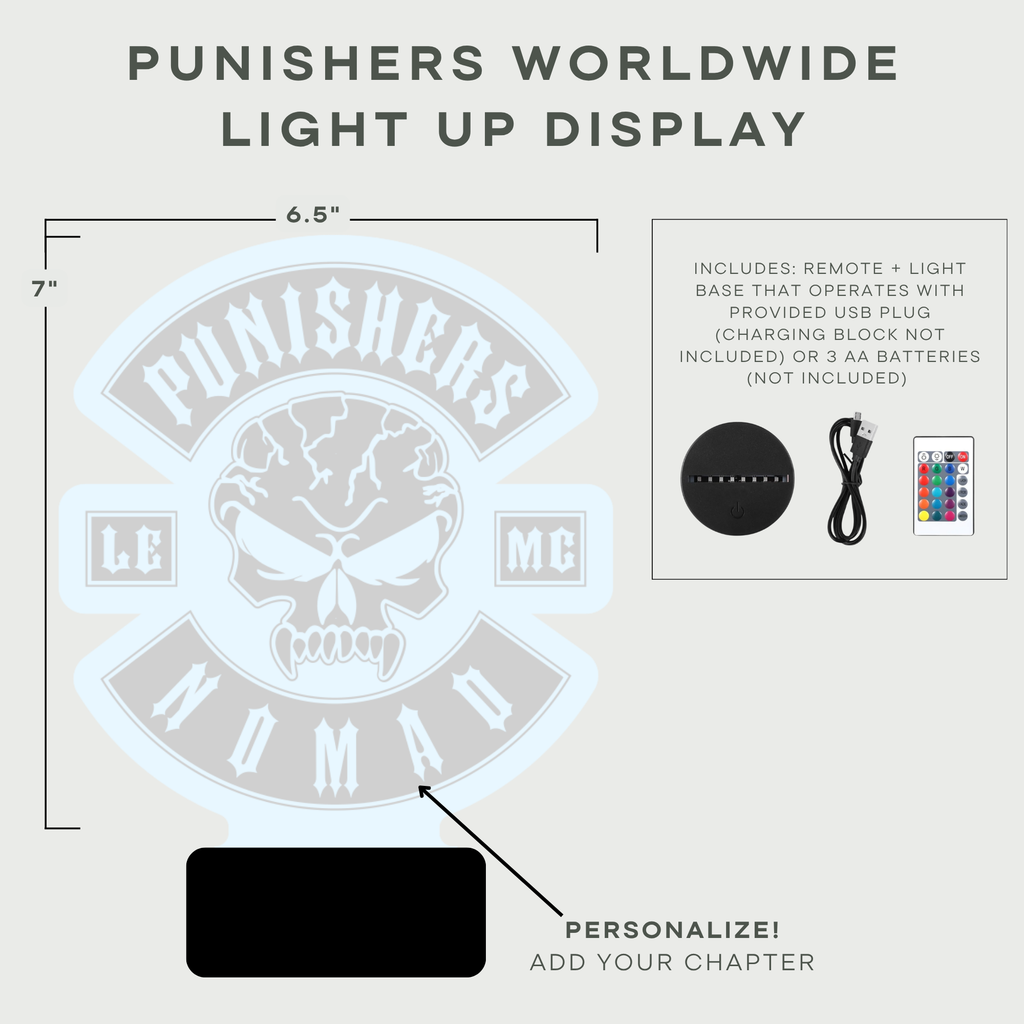 Personalized Punishers Light-Up Acrylic Display Exclusive Edition
