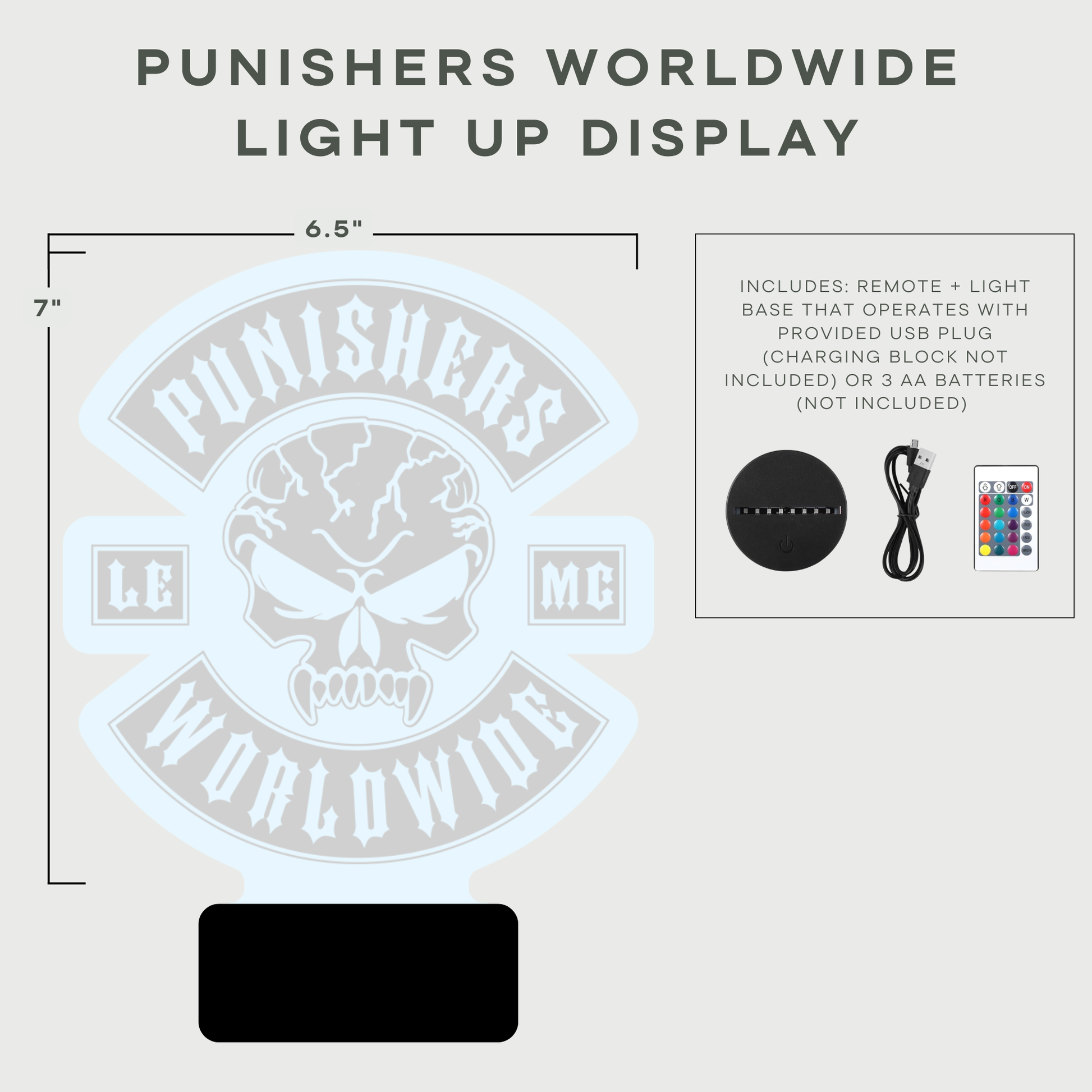 Punishers Worldwide Light-Up Acrylic Display Exclusive Edition